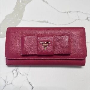 Prada Fuchsia Leather Wallet